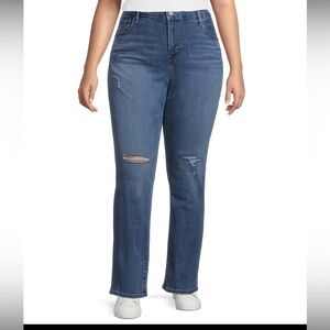 Levi's® Plus Size 724 High Rise distressed Slim Straight Leg Denim Jeans size 18